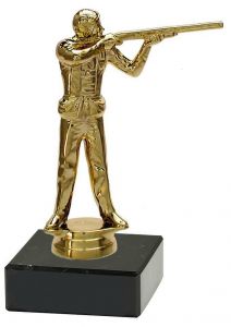 M34496 Trappschütze Pokal-Figur mit Marmorsockel inkl. Beschriftung | 15,3 cm