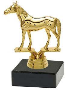 M34390 Reitsport - Vollblut Pokal-Figur mit Marmorsockel inkl. Beschriftung | 12,8 cm