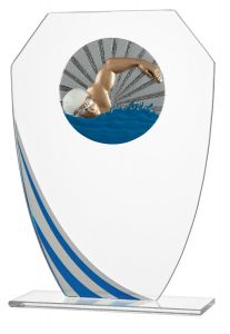 W190.09FG Glaspokal mit Kunstharz-Emblem inkl. Beschriftung | 3 Größen