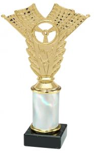 9.02.34351 Zielflagge Pokal Trophäe inkl. Beschriftung | 21,0 cm