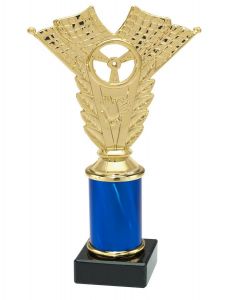 9.09.34351 Zielflagge Pokal Trophäe inkl. Beschriftung | 21,0 cm